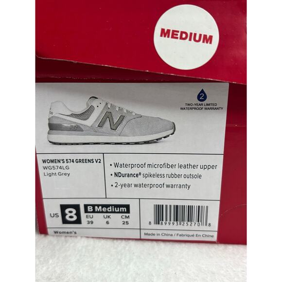 New Balance Women’s Lt Grey 574 Greens V2 (US Size 8) NIB spikeless golf shoes - Picture 6 of 6